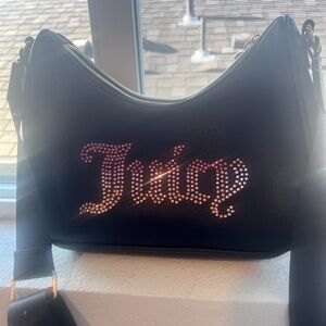Juicy Couture Black Crossbody Bag with Pink Accents
